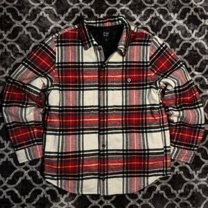 Gap NWoT Shacket Men’s M Oversized Plaid Jacket Quilted Woodsy Hunting Warm 90’s